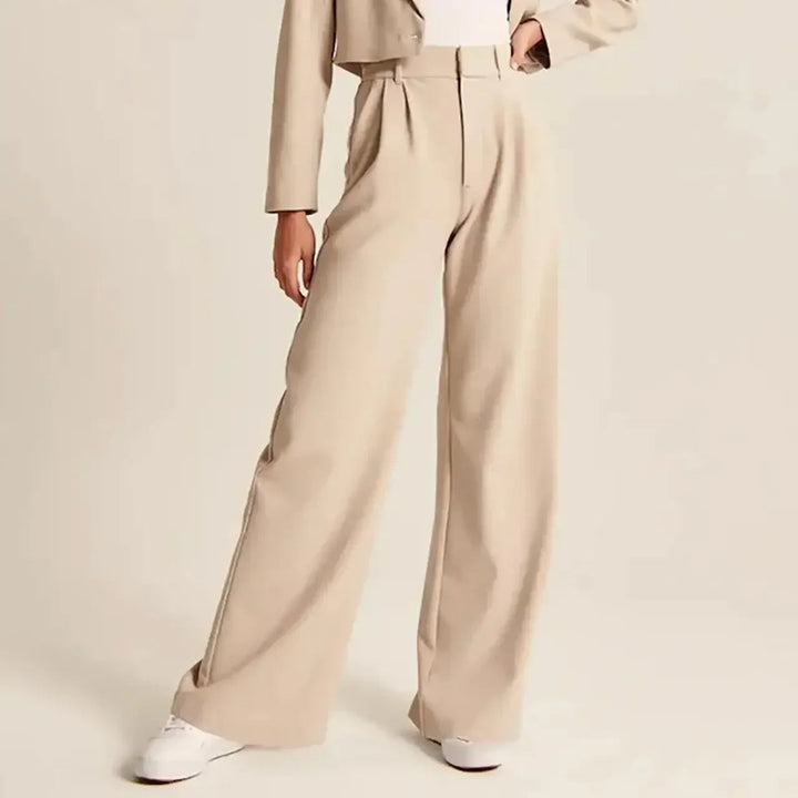 Maison Salvara™ | Lucia Beige Tailored Pants