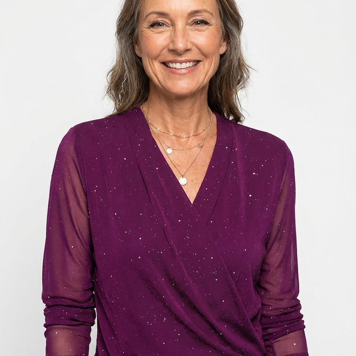 Sparkle Cross V-Neck Top –  BUY 1 GET 1 FREE