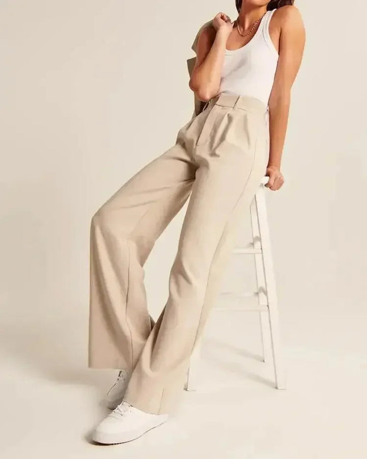 Maison Salvara™ | Lucia Beige Tailored Pants