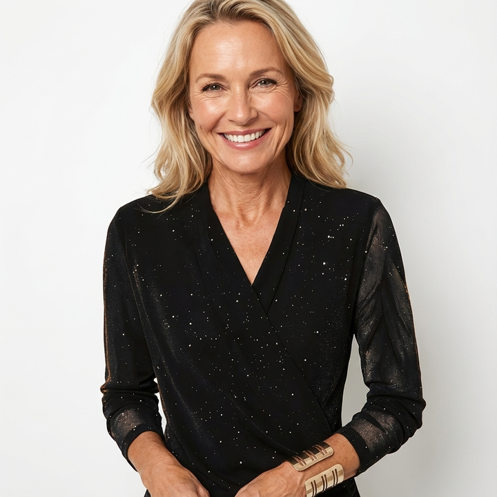 Sparkle Cross V-Neck Top –  BUY 1 GET 1 FREE