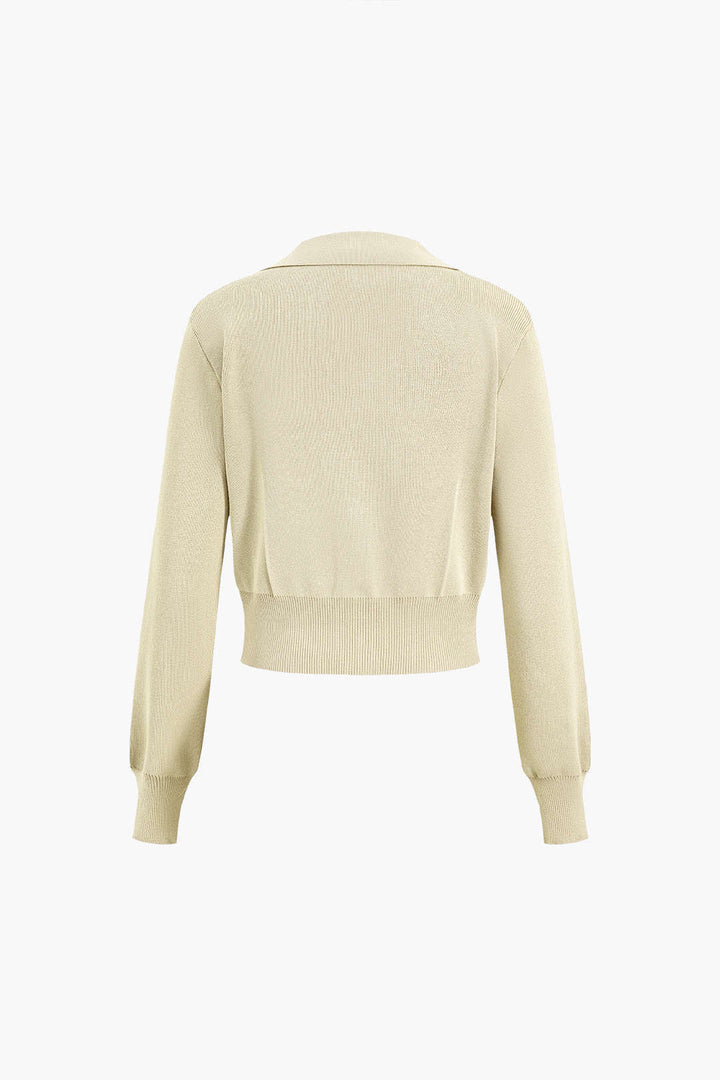 Maison Salvara | Cropped Button-Up Knit Top And Maxi Skirt Set