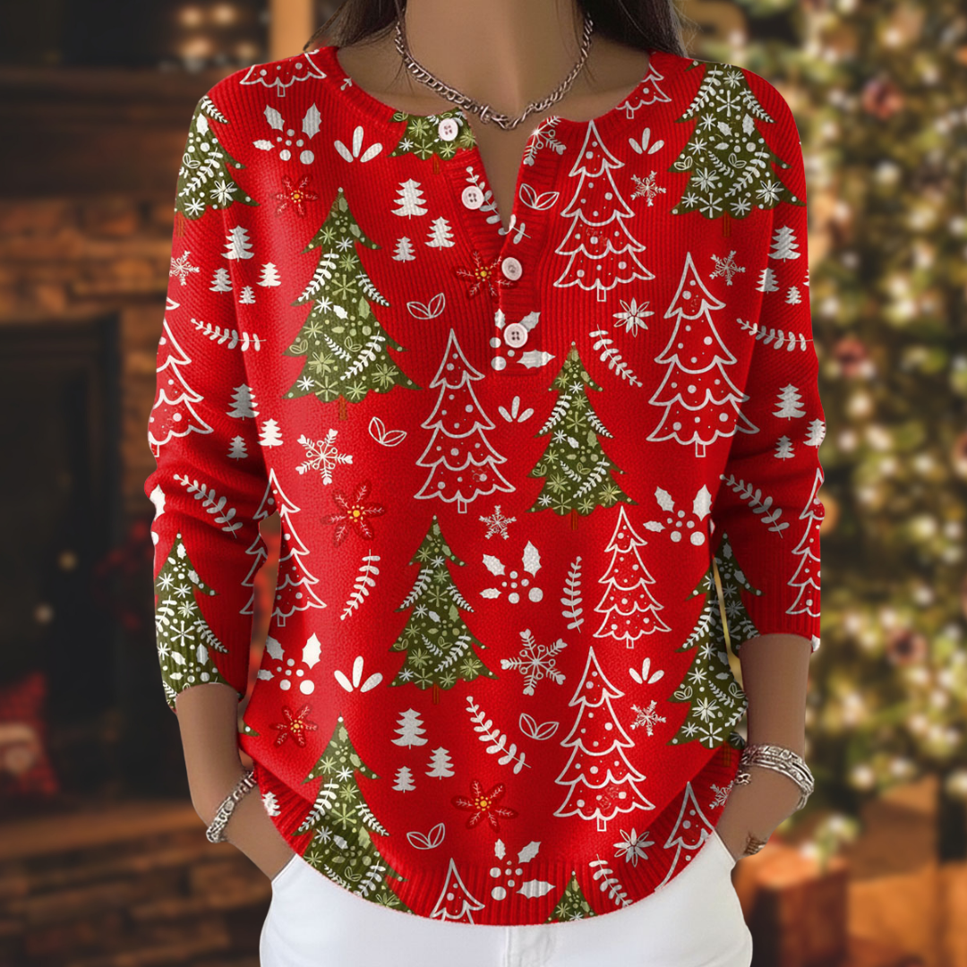 Sofie – Christmas sweater with buttons