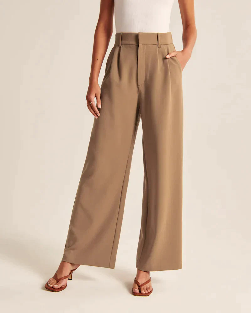 Maison Salvara™ | Lucia Brown Tailored Pants