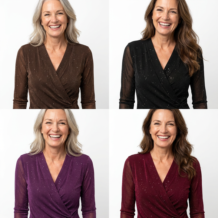 Sparkle Cross V-Neck Top –  BUY 1 GET 1 FREE