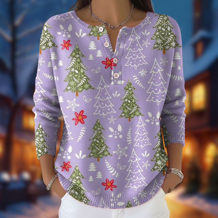 Sofie – Christmas sweater with buttons