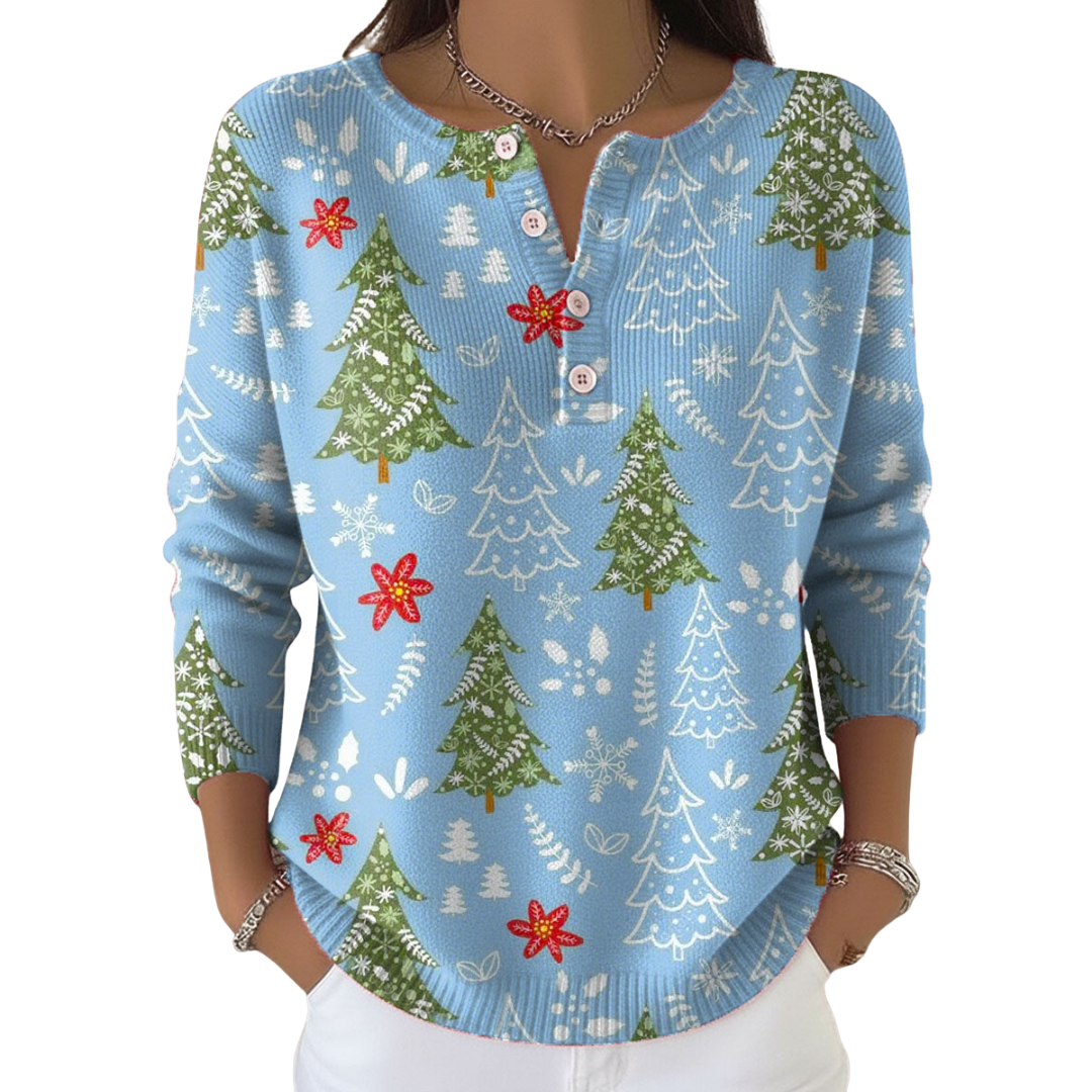 Sofie – Christmas sweater with buttons