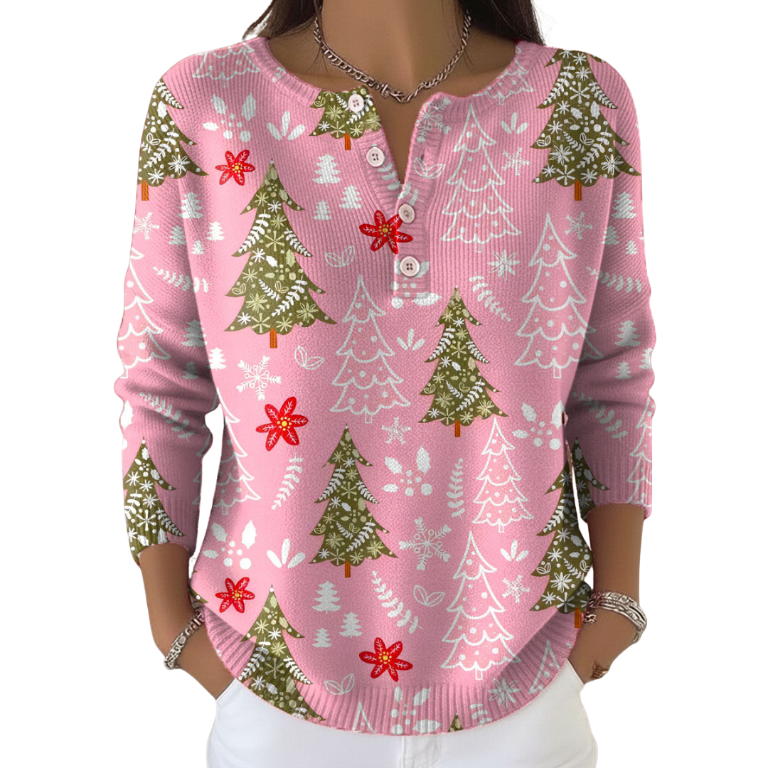 Sofie – Christmas sweater with buttons