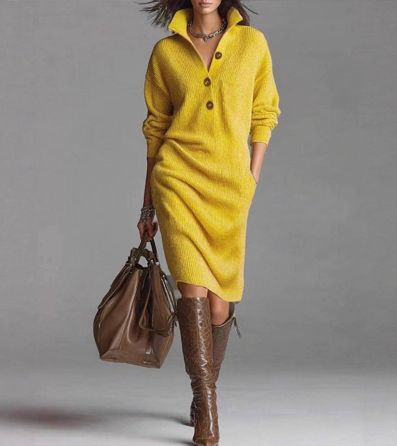 Knitted midi sweater dress