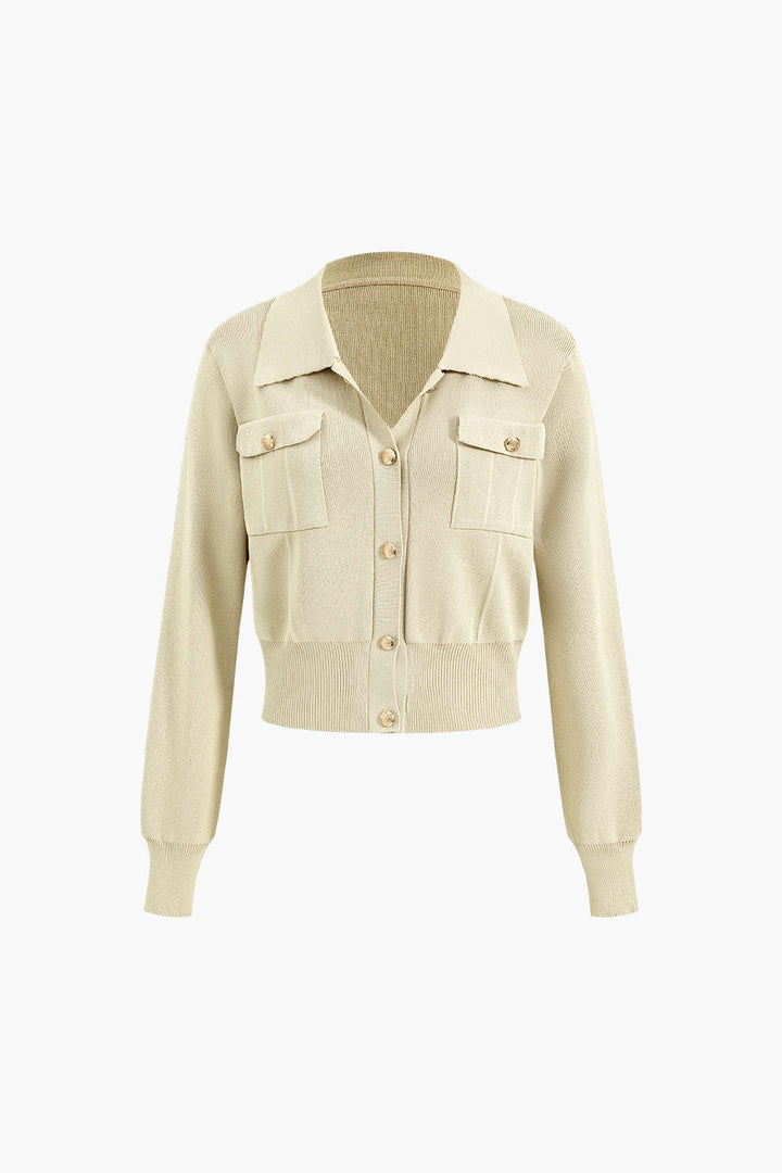 Maison Salvara | Cropped Button-Up Knit Top And Maxi Skirt Set