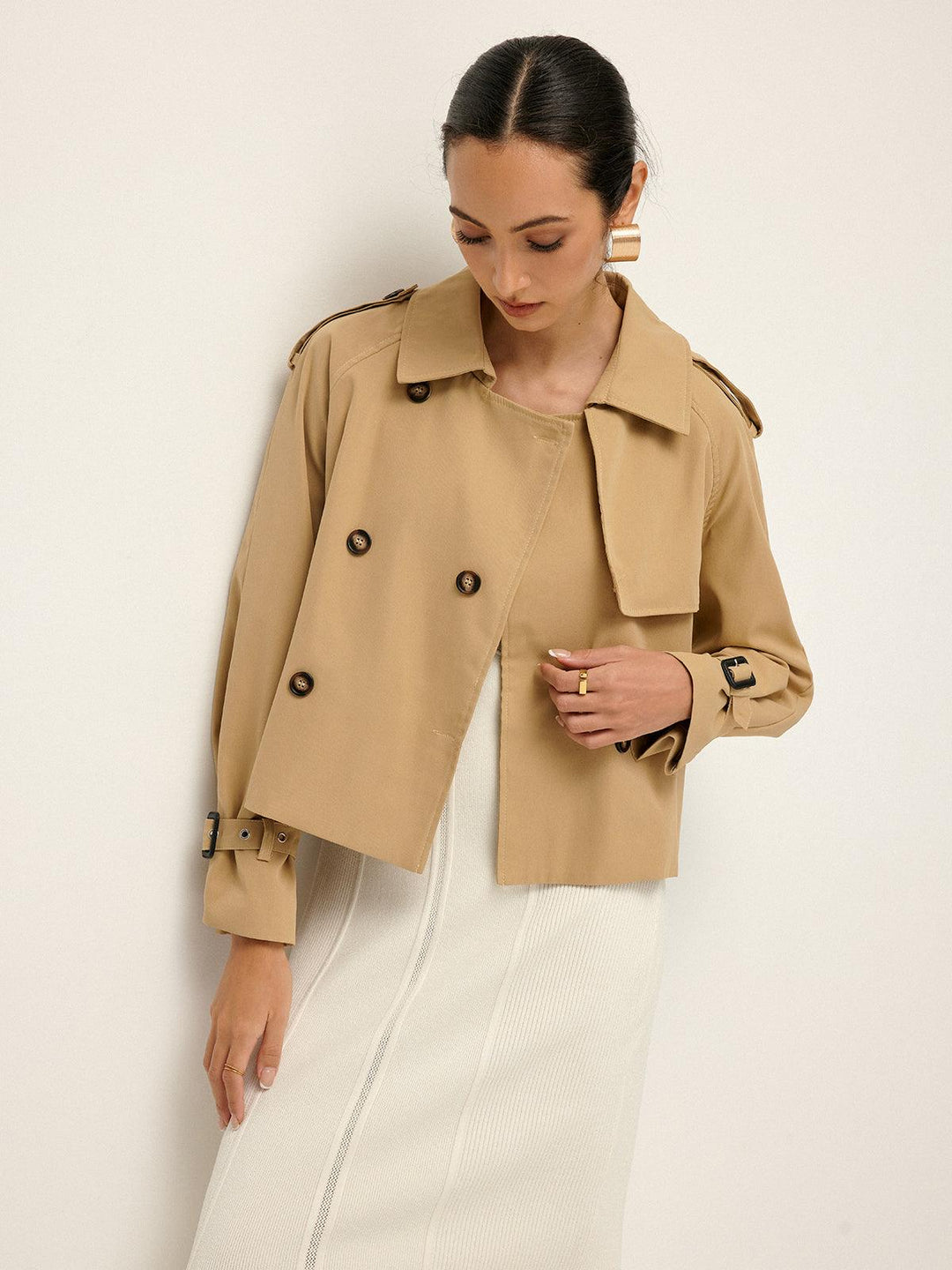 Maison Salvara™ | Breasted Lapel Trench Coat