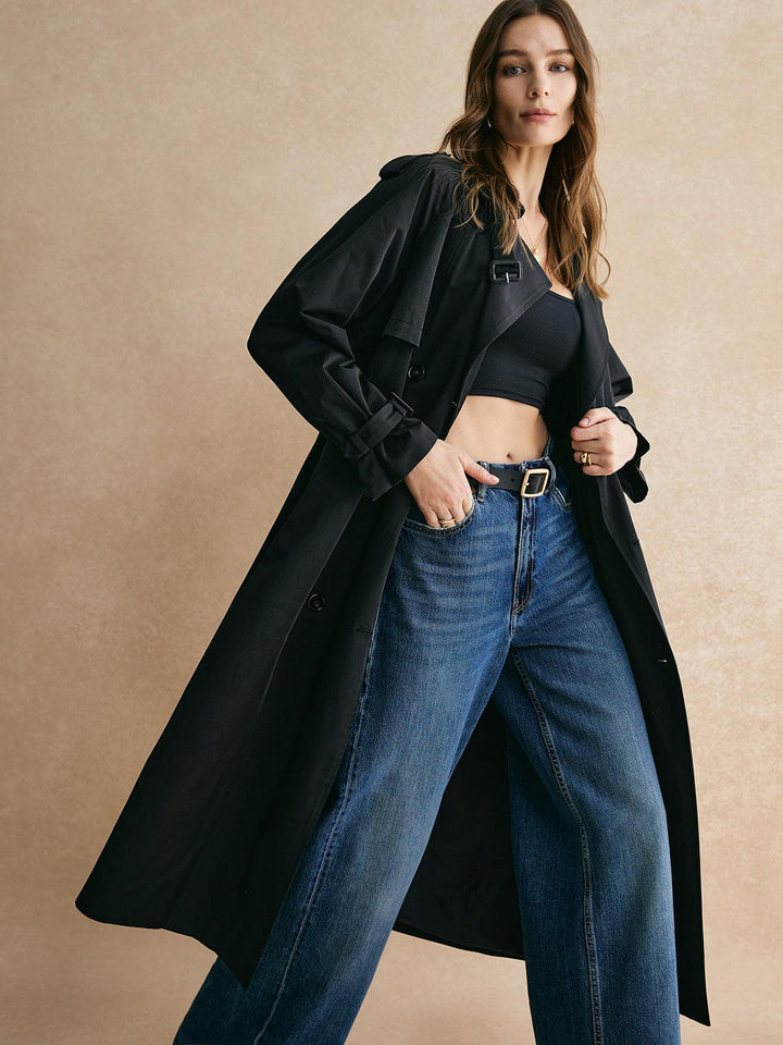 Maison Salvara™ | Long Trench Coat with Pockets