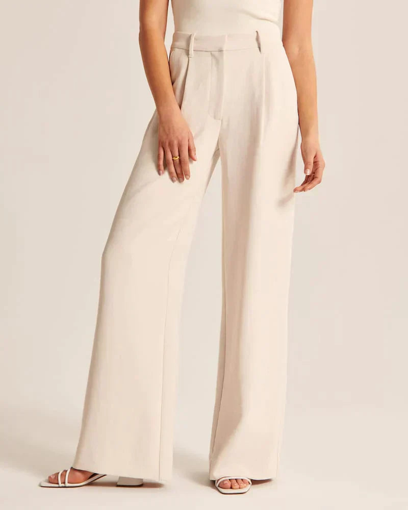 Maison Salvara™ | Lucia Beige Tailored Pants