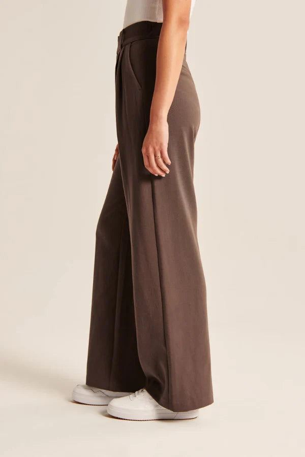 Maison Salvara™ | Lucia Chocolate Tailored Pants