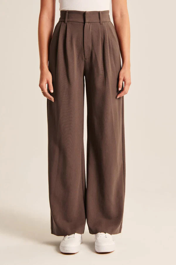 Maison Salvara™ | Lucia Chocolate Tailored Pants