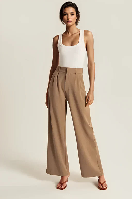 Maison Salvara™ | Lucia Brown Tailored Pants