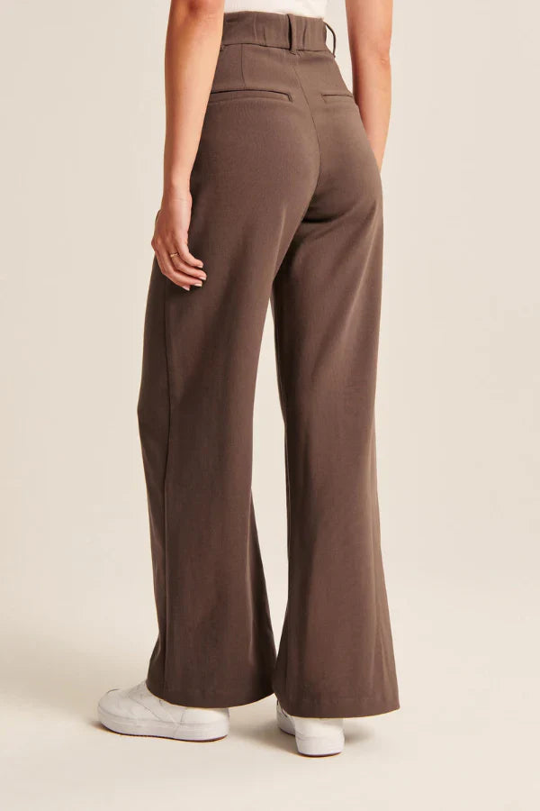 Maison Salvara™ | Lucia Chocolate Tailored Pants
