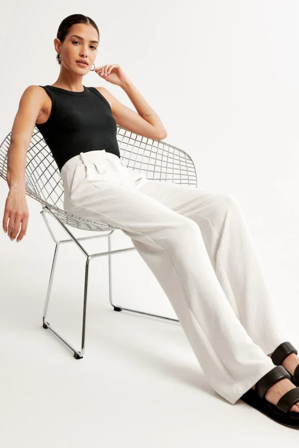 Maison Salvara™ | Lucia White Tailored Pants