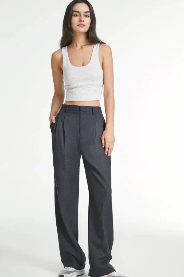 Maison Salvara™ | Lucia Charcoal Tailored Pants