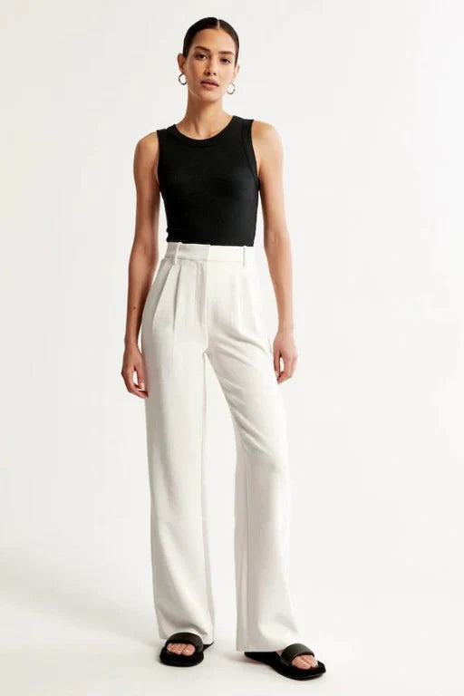 Maison Salvara™ | Lucia White Tailored Pants