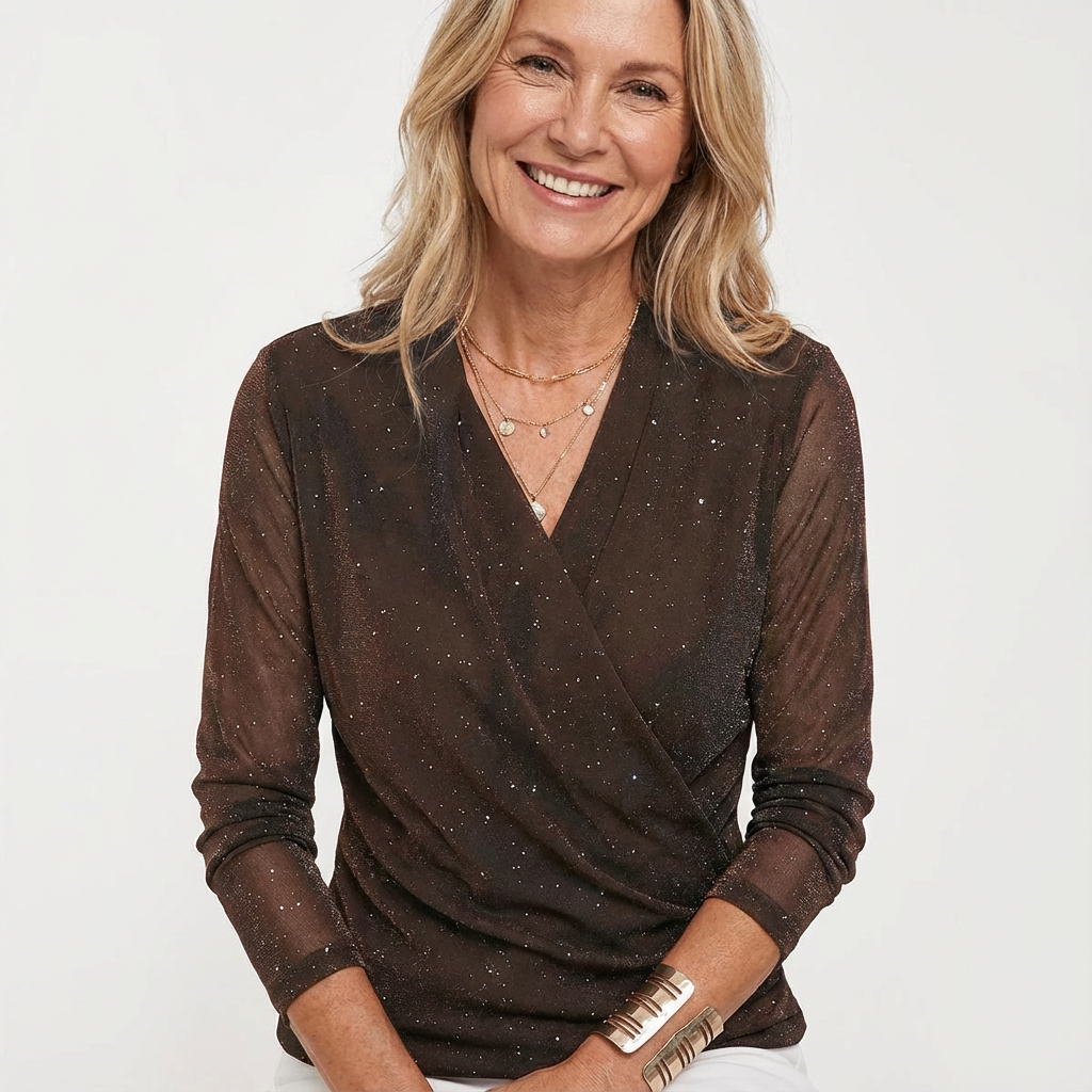 Sparkle Cross V-Neck Top –  BUY 1 GET 1 FREE