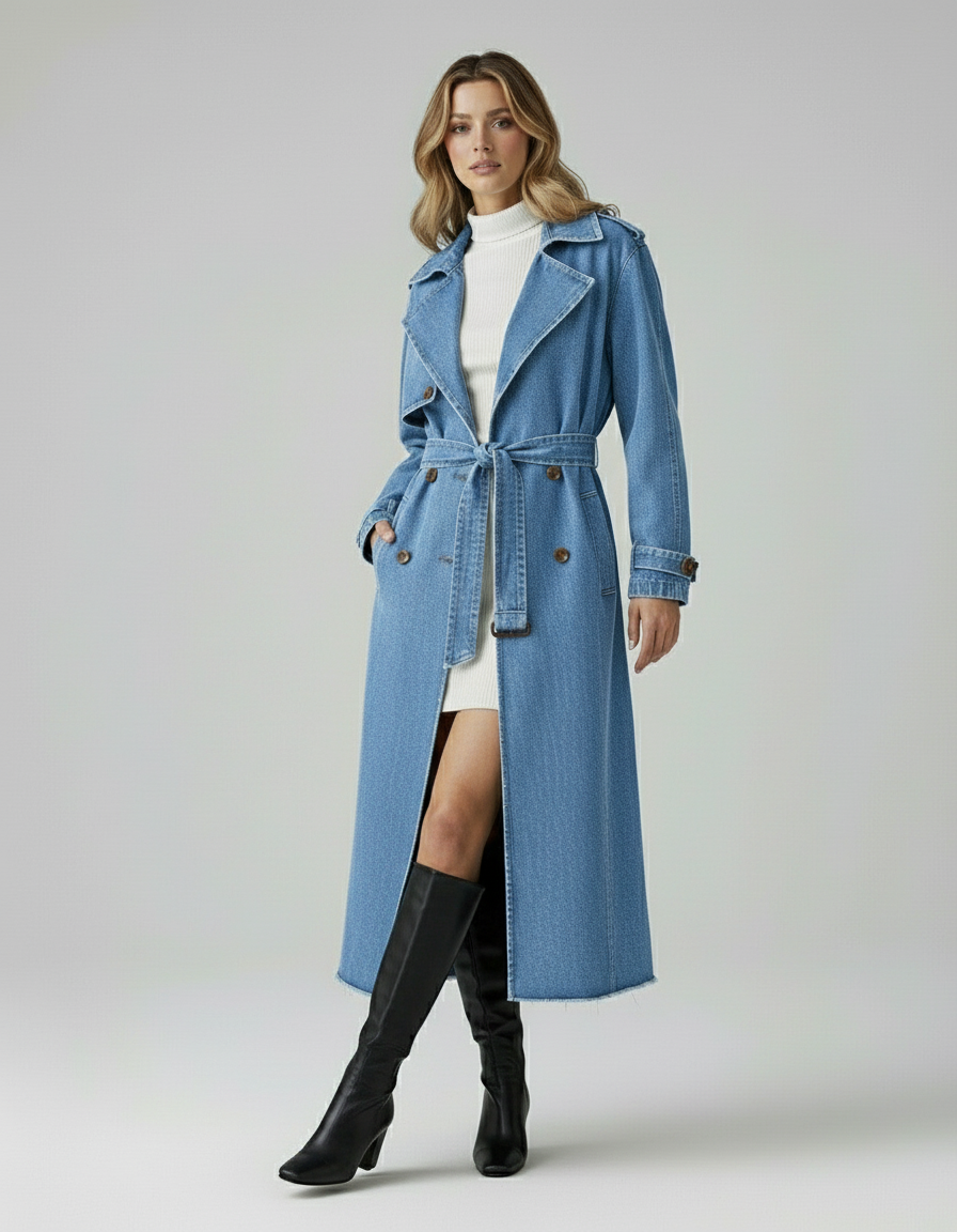 Maison Salvara™ | Denim Trench Coat