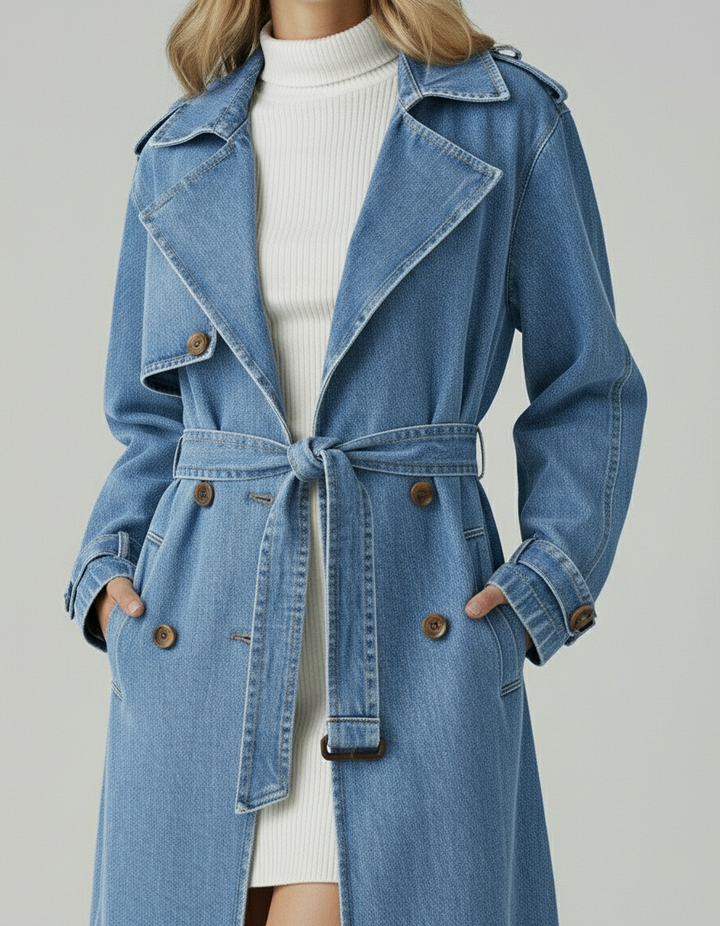 Maison Salvara™ | Denim Trench Coat