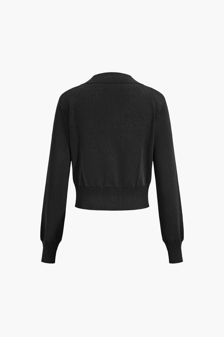 Maison Salvara | Cropped Button-Up Knit Top And Maxi Skirt Set