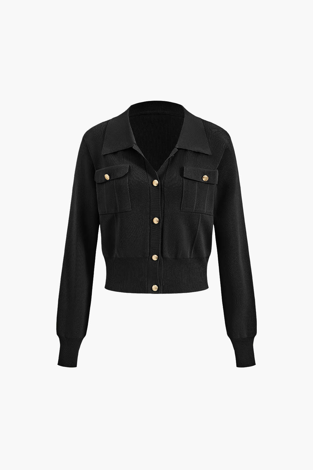 Maison Salvara | Cropped Button-Up Knit Top And Maxi Skirt Set